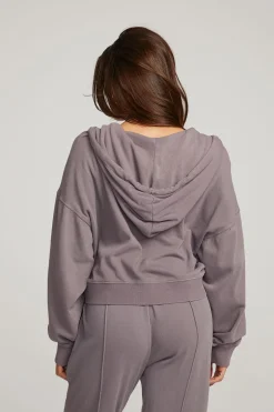 Women Chaser Brand Abilene Purple Sage Zip Up Hoodie