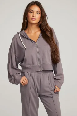 Women Chaser Brand Abilene Purple Sage Zip Up Hoodie