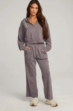 Women Chaser Brand Abilene Purple Sage Zip Up Hoodie