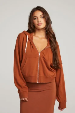 Women Chaser Brand Abilene Whiskey Zip Up Hoodie