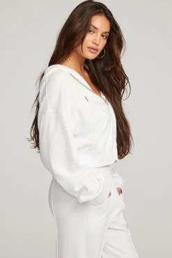 Women Chaser Brand Abilene White Zip Up Hoodie