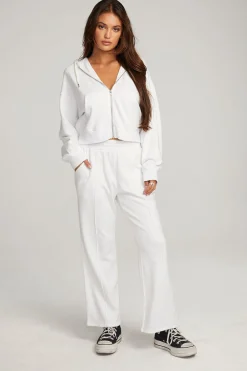 Women Chaser Brand Abilene White Zip Up Hoodie