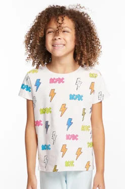 Women/Kids Chaser Brand AC/DC All Over Logos Girls Tee