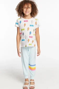 Women/Kids Chaser Brand AC/DC All Over Logos Girls Tee