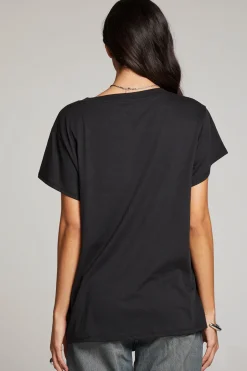 Women Chaser Brand AC/DC Studded Logo Tee