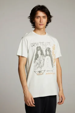 Women Chaser Brand Aerosmith Draw The Line Crew Neck Tee