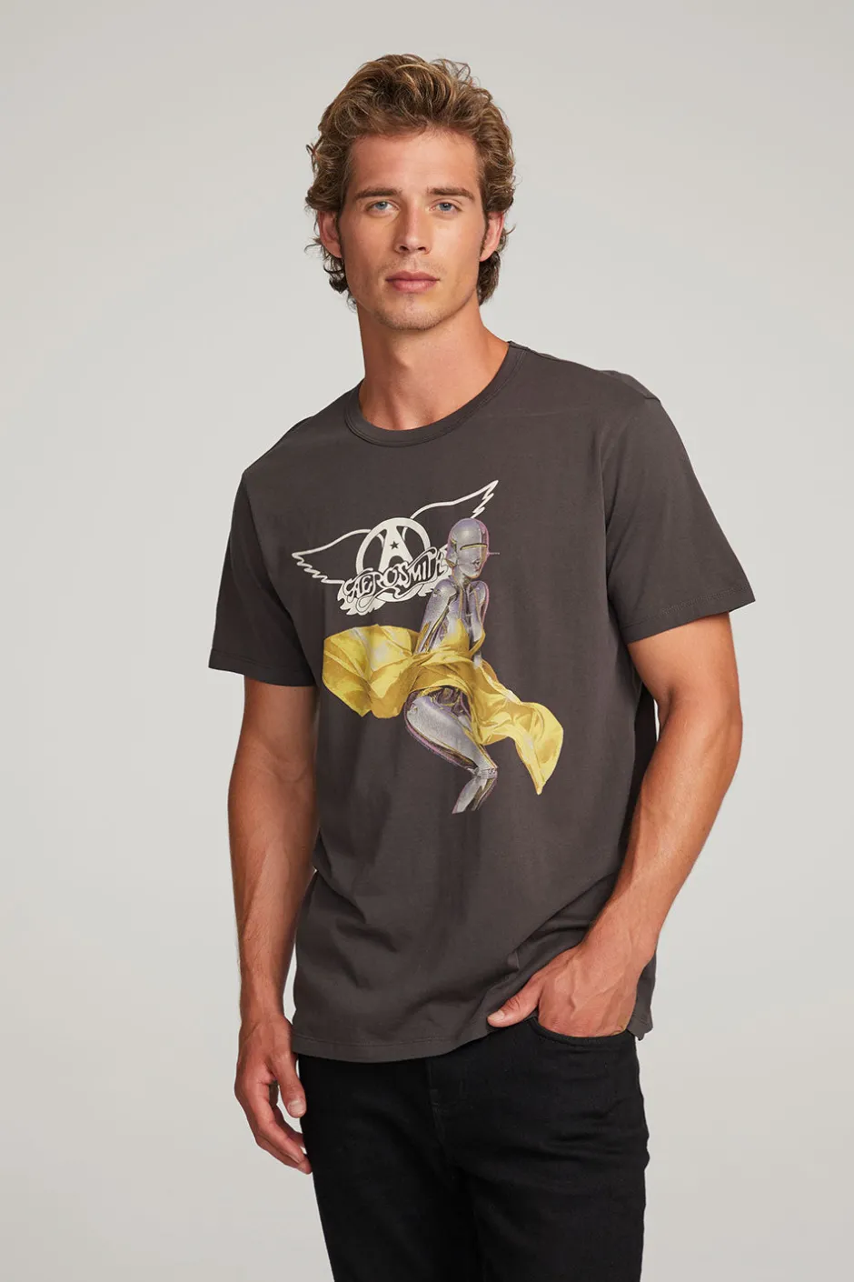 Women Chaser Brand Aerosmith Just Push Play Mens Tee