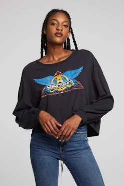 Women Chaser Brand Aerosmith Rock In A Hard Place Long Sleeve