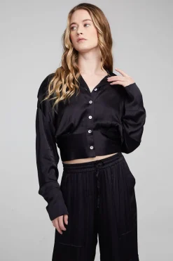 Women Chaser Brand Agnes Shadow Black Blouse