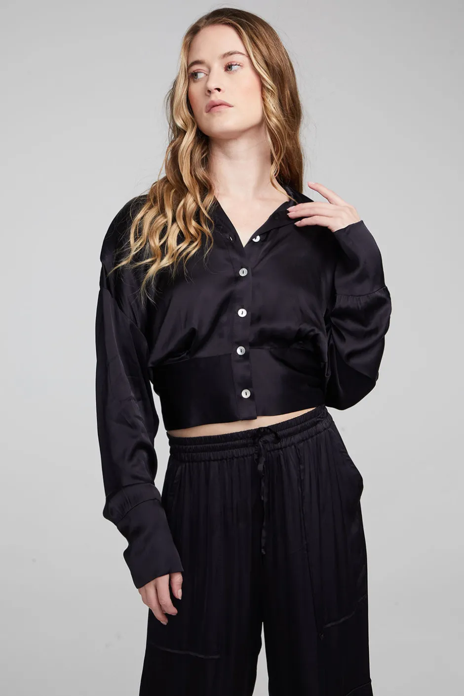 Women Chaser Brand Agnes Shadow Black Blouse