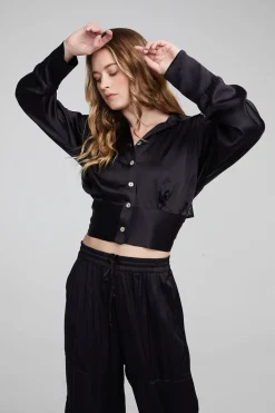 Women Chaser Brand Agnes Shadow Black Blouse