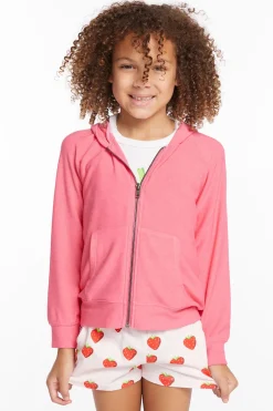 Kids Chaser Brand Alana Orchid Girls Zip Up Hoodie