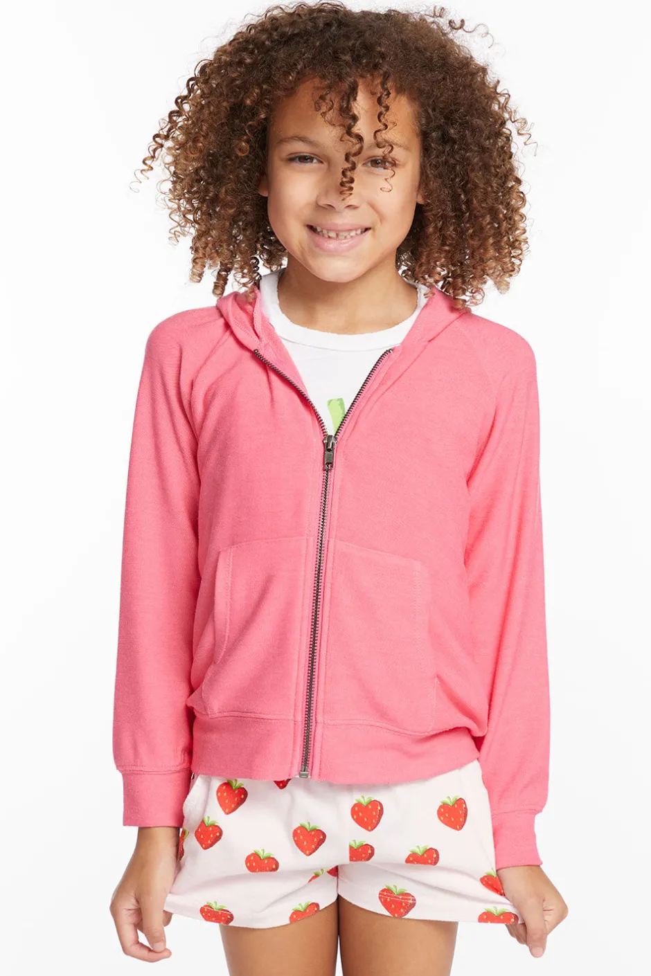 Kids Chaser Brand Alana Orchid Girls Zip Up Hoodie