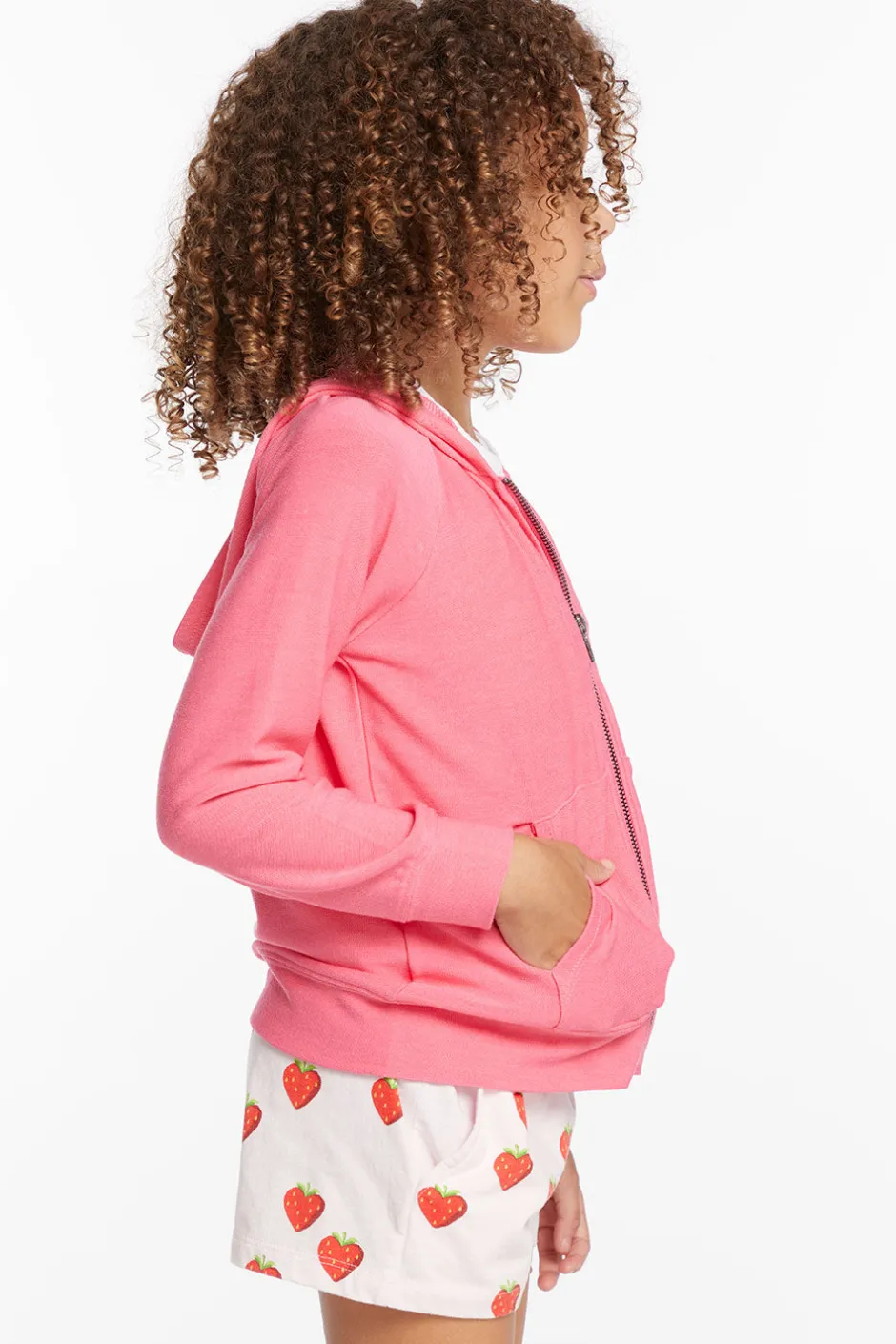 Kids Chaser Brand Alana Orchid Girls Zip Up Hoodie