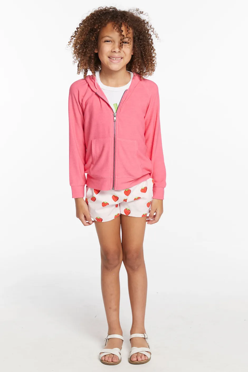 Kids Chaser Brand Alana Orchid Girls Zip Up Hoodie