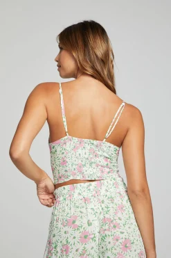 Women Chaser Brand Alana Tank Top - Grass Daisy Floral