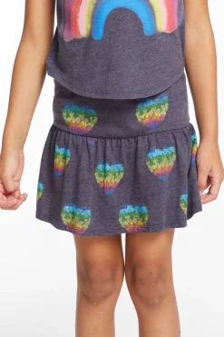 Kids Chaser Brand All Over Hearts Girls Peplum Skort