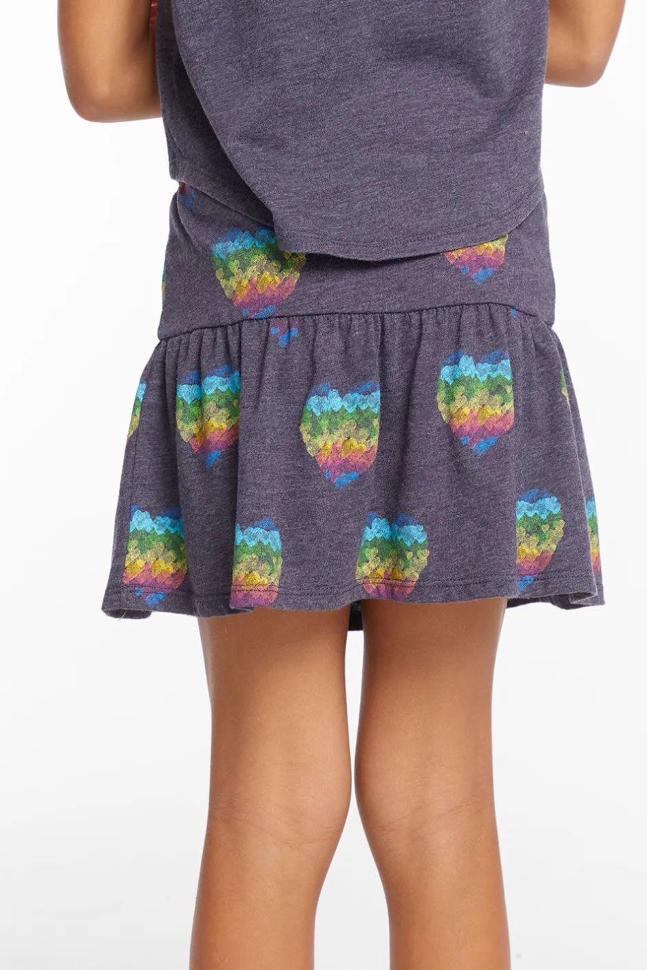 Kids Chaser Brand All Over Hearts Girls Peplum Skort
