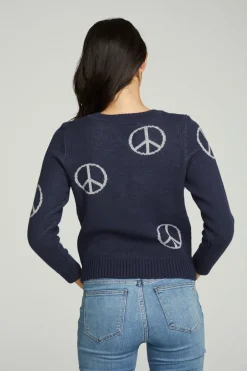 Women Chaser Brand All Over Peace Intarsia Sweater