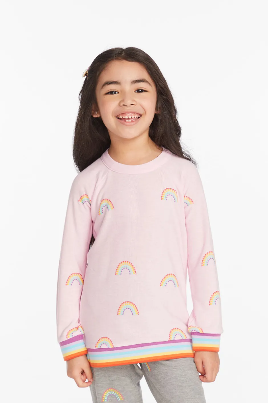 Kids Chaser Brand All Over Rainbow Girls Pullover