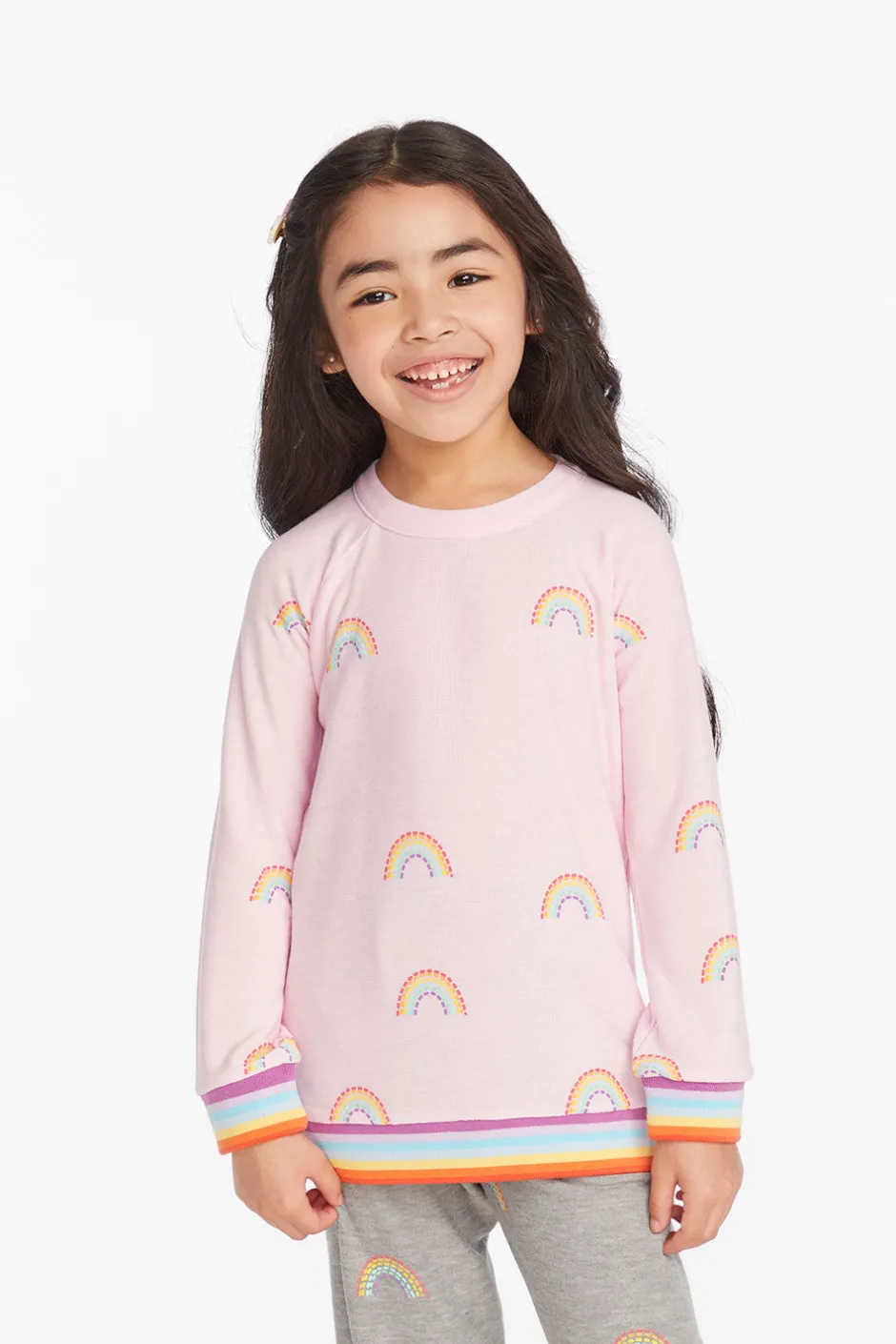 Kids Chaser Brand All Over Rainbow Girls Pullover