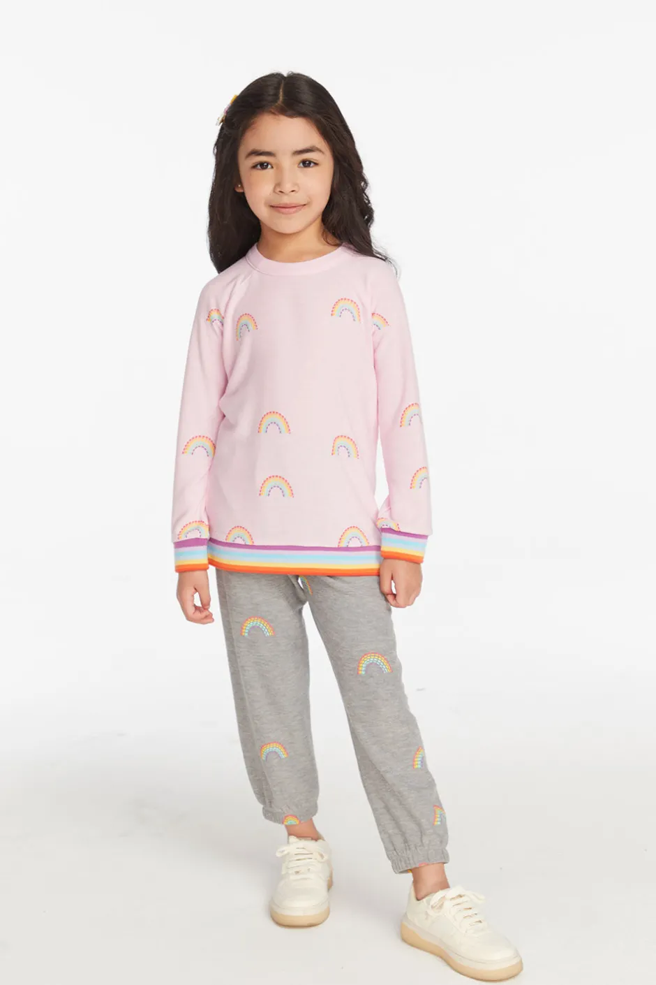 Kids Chaser Brand All Over Rainbow Girls Pullover