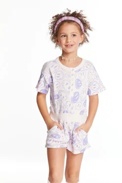 Kids Chaser Brand All Over Smiles Girls Romper