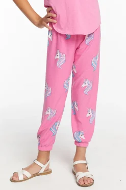 Kids Chaser Brand All Over Unicorn Girls Cozy Knit Sweatpant