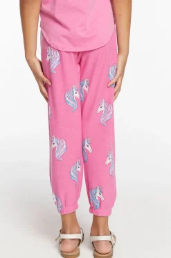Kids Chaser Brand All Over Unicorn Girls Cozy Knit Sweatpant