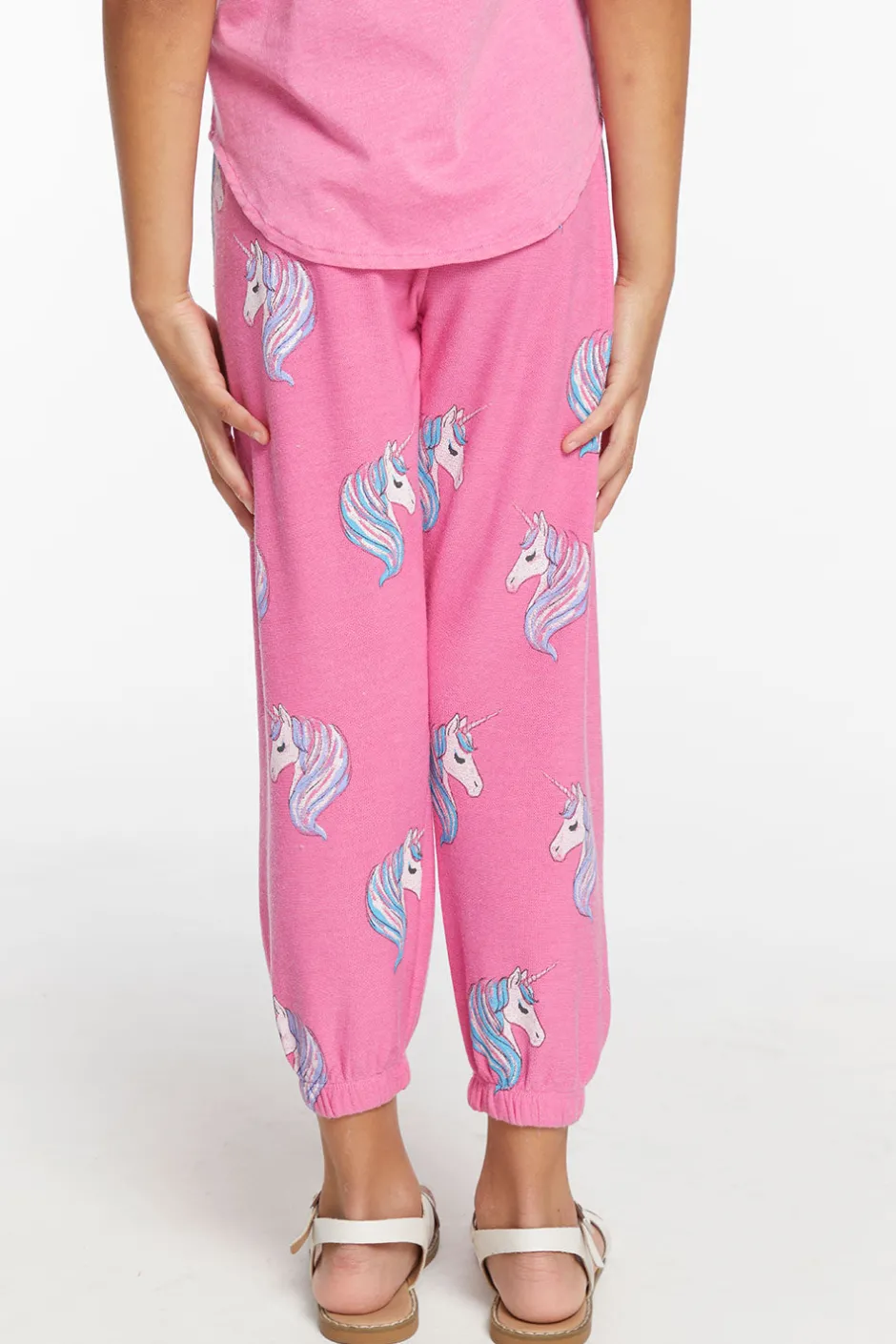 Kids Chaser Brand All Over Unicorn Girls Cozy Knit Sweatpant