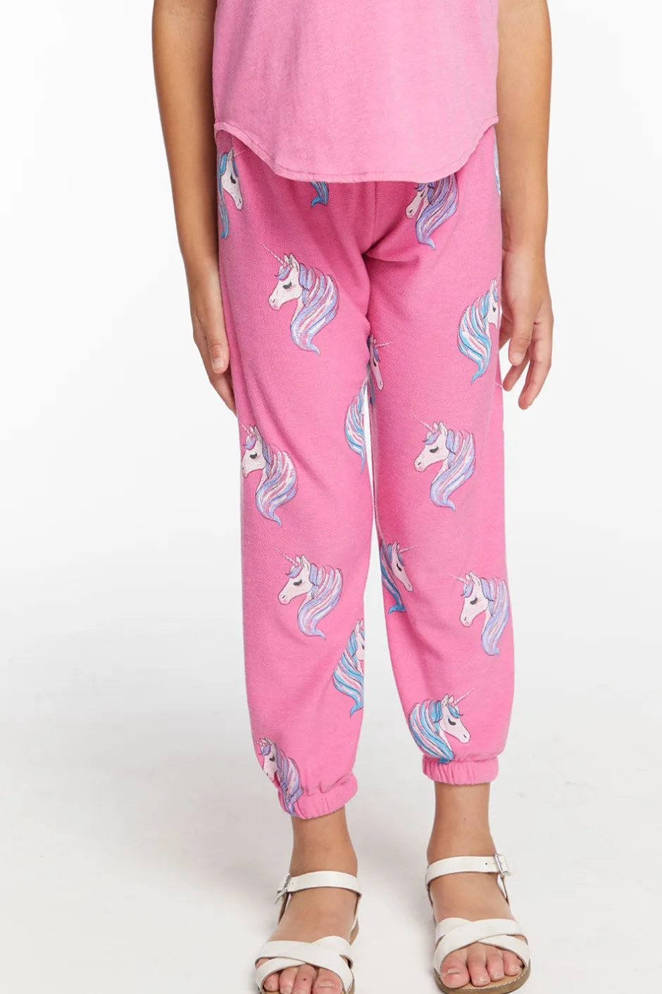 Kids Chaser Brand All Over Unicorn Girls Cozy Knit Sweatpant