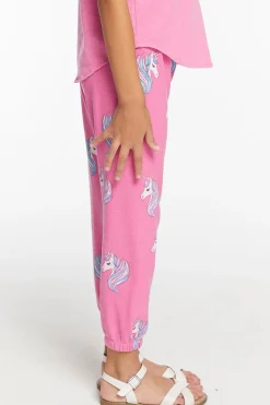 Kids Chaser Brand All Over Unicorn Girls Cozy Knit Sweatpant