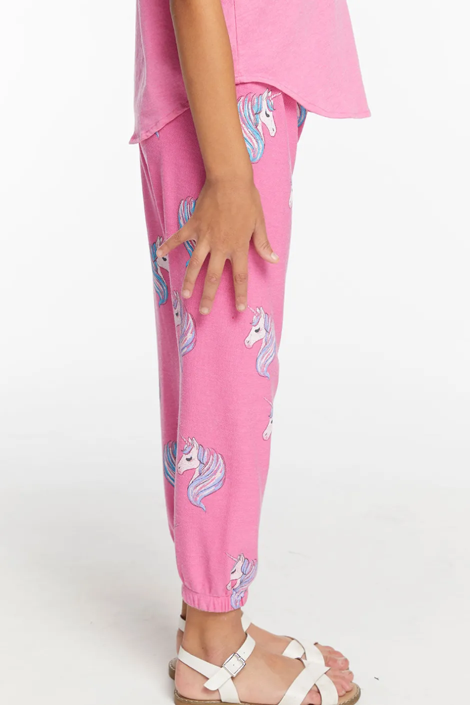 Kids Chaser Brand All Over Unicorn Girls Cozy Knit Sweatpant