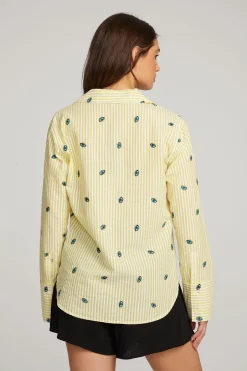 Women Chaser Brand Allover Eye Button Down