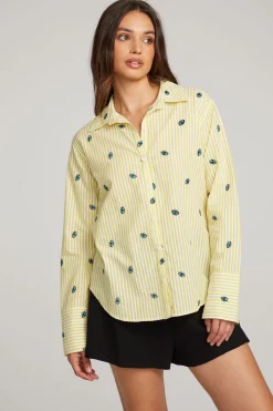 Women Chaser Brand Allover Eye Button Down