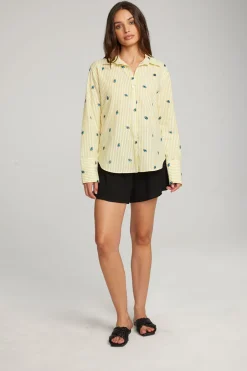 Women Chaser Brand Allover Eye Button Down