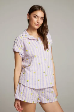 Women Chaser Brand Allover Lemons Shirt