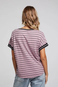 Women Chaser Brand Amber Stripe Mix Tee