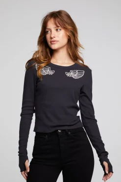 Women Chaser Brand Angel Wings Long Sleeve