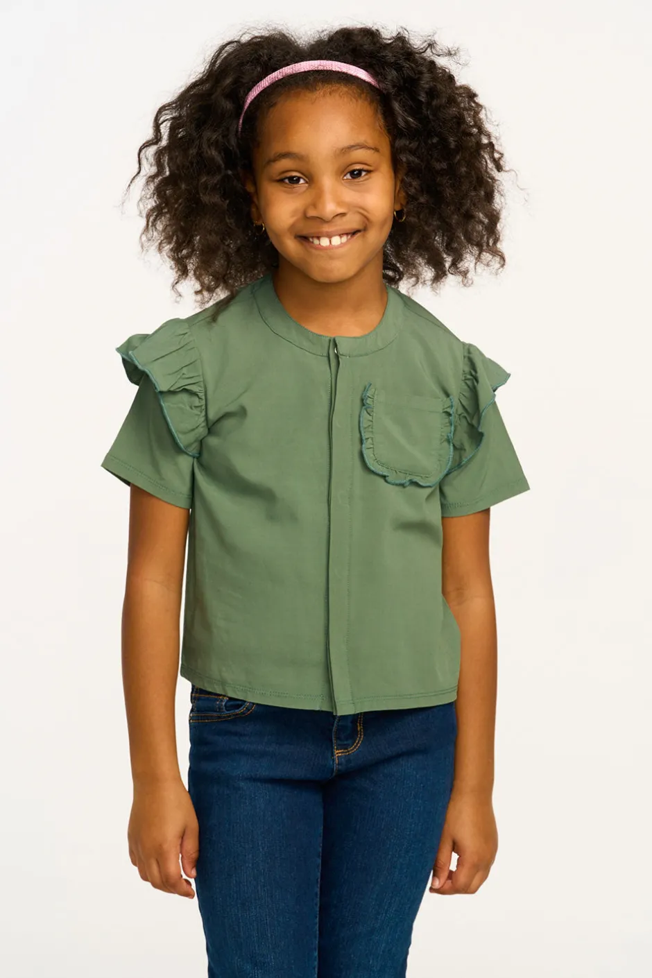 Kids Chaser Brand Anise Dark Forest Ruffle Top
