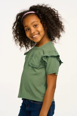Kids Chaser Brand Anise Dark Forest Ruffle Top