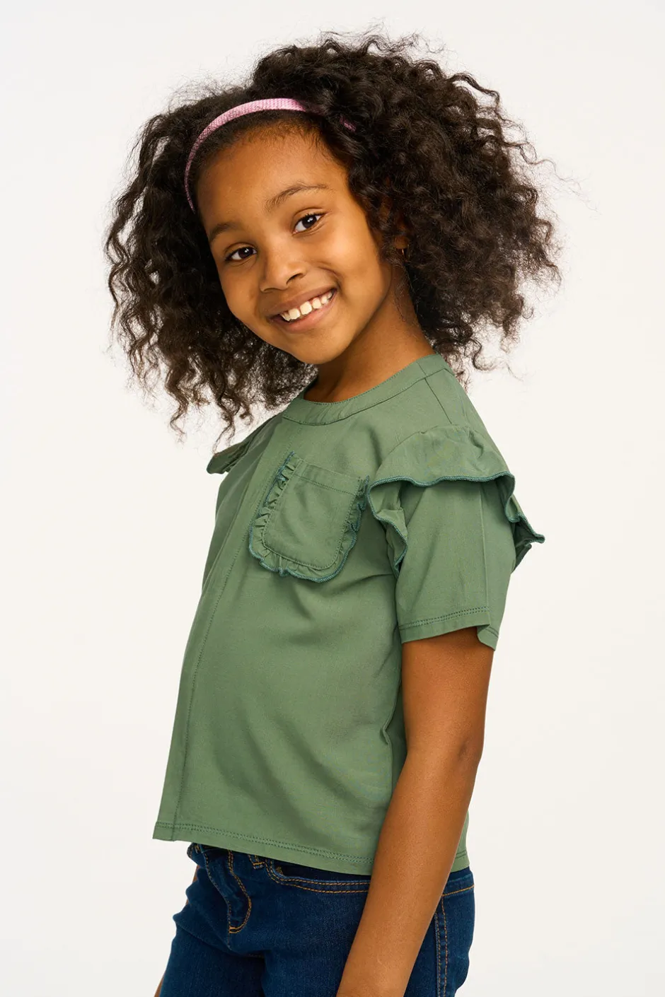 Kids Chaser Brand Anise Dark Forest Ruffle Top