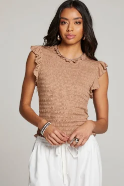 Women Chaser Brand Ann Warm Taupe Blouse