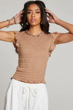 Women Chaser Brand Ann Warm Taupe Blouse