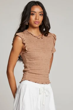 Women Chaser Brand Ann Warm Taupe Blouse
