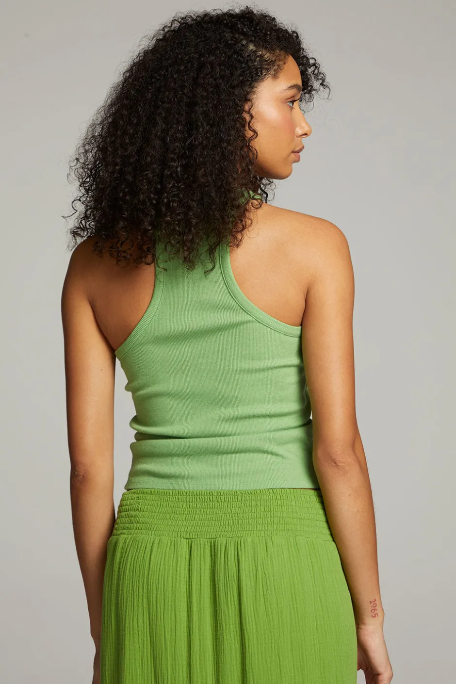 Women Chaser Brand August Piquant Green Tank Top