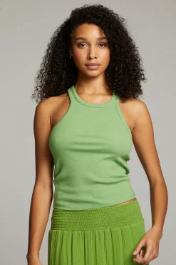 Women Chaser Brand August Piquant Green Tank Top