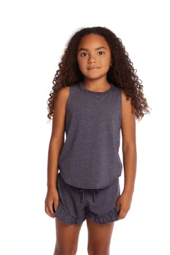 Kids Chaser Brand Avalon Girls Vintage Jersey Shirttail Muscle