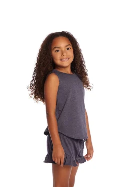 Kids Chaser Brand Avalon Girls Vintage Jersey Shirttail Muscle