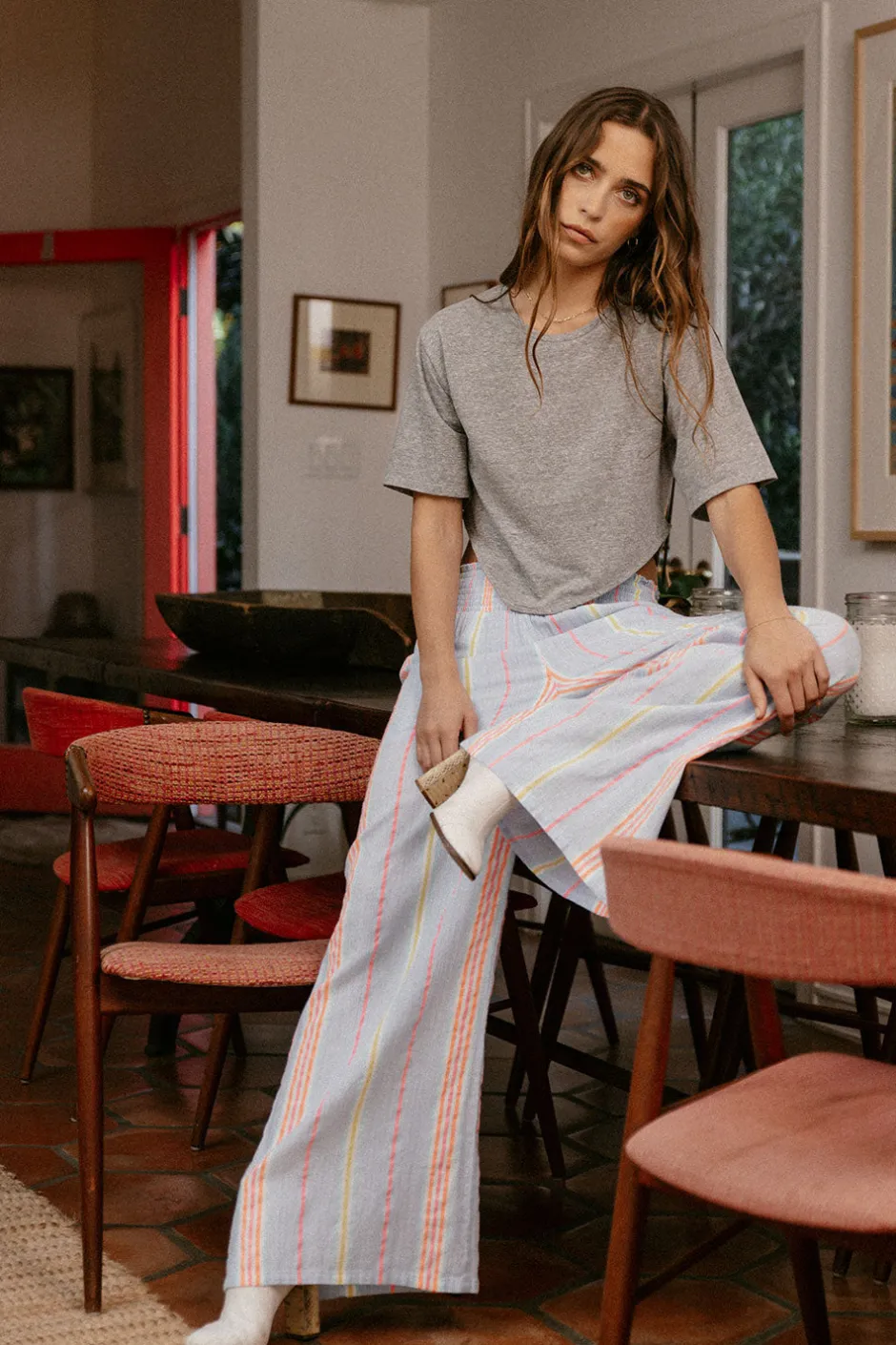 Women Chaser Brand Bari South West Beach Stripe Trouser